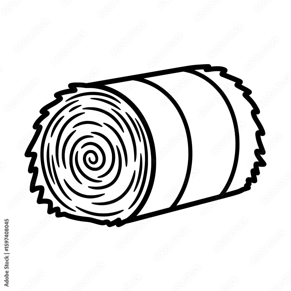 Poster outline of a sliced tree log with visible wood grain and bark