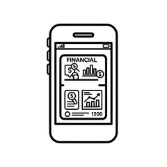 Naklejka premium smartphone screen displaying financial app interface for mobile banking