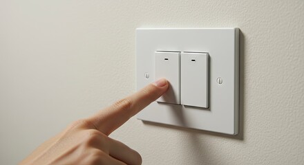 Finger activating double electrical switch on wall