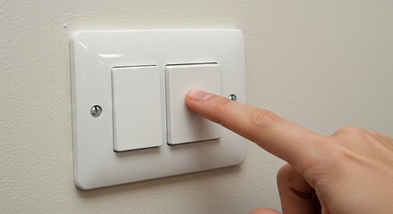 Finger pressing a light switch