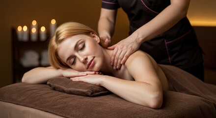 Relaxing massage for a fairhaired woman