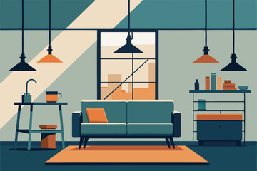 industrial meets boho living room with steel accen.svg