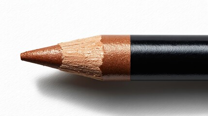 Obraz premium Close-up view of a sharpened brown colored pencil, showing detail.
