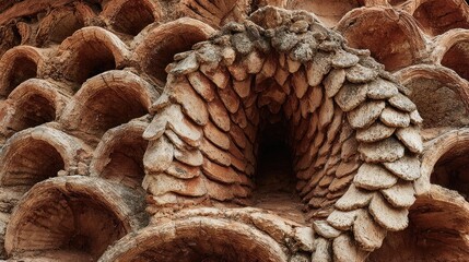 Ornate terracotta wall detail