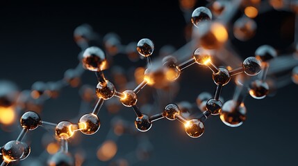 Microscopic Visualization of a Complex Molecular Structure in 3D Rendering