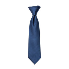 Elegant dark blue necktie with subtle textured pattern