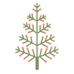 Fototapeta premium Illustration of cute christmas tree