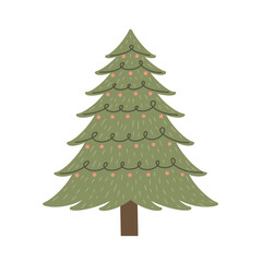 Illustration of cute christmas tree