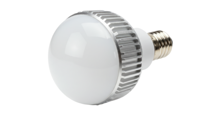Modern LED Light Bulb on White Background.