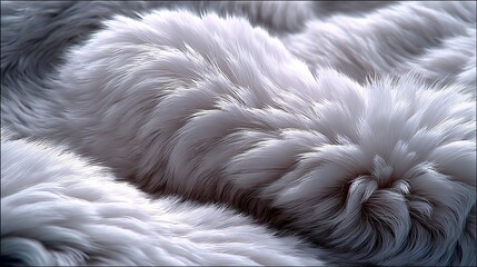 Obraz premium Soft White Fur Texture Close-up, Nature, Abstract, Indoor, Macro, Focused, Cozy Concept