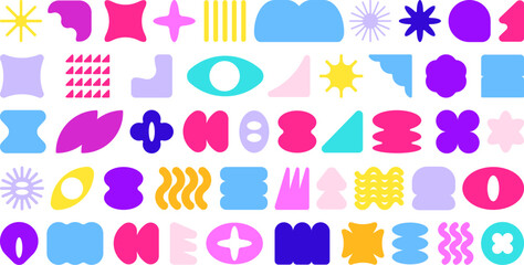 Abstract geometric shapes collection in vibrant colors design element, pattern, background, icon