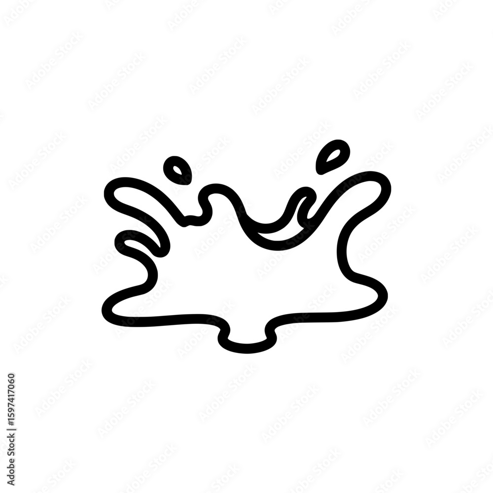 Poster abstract splash with flowing lines and droplets