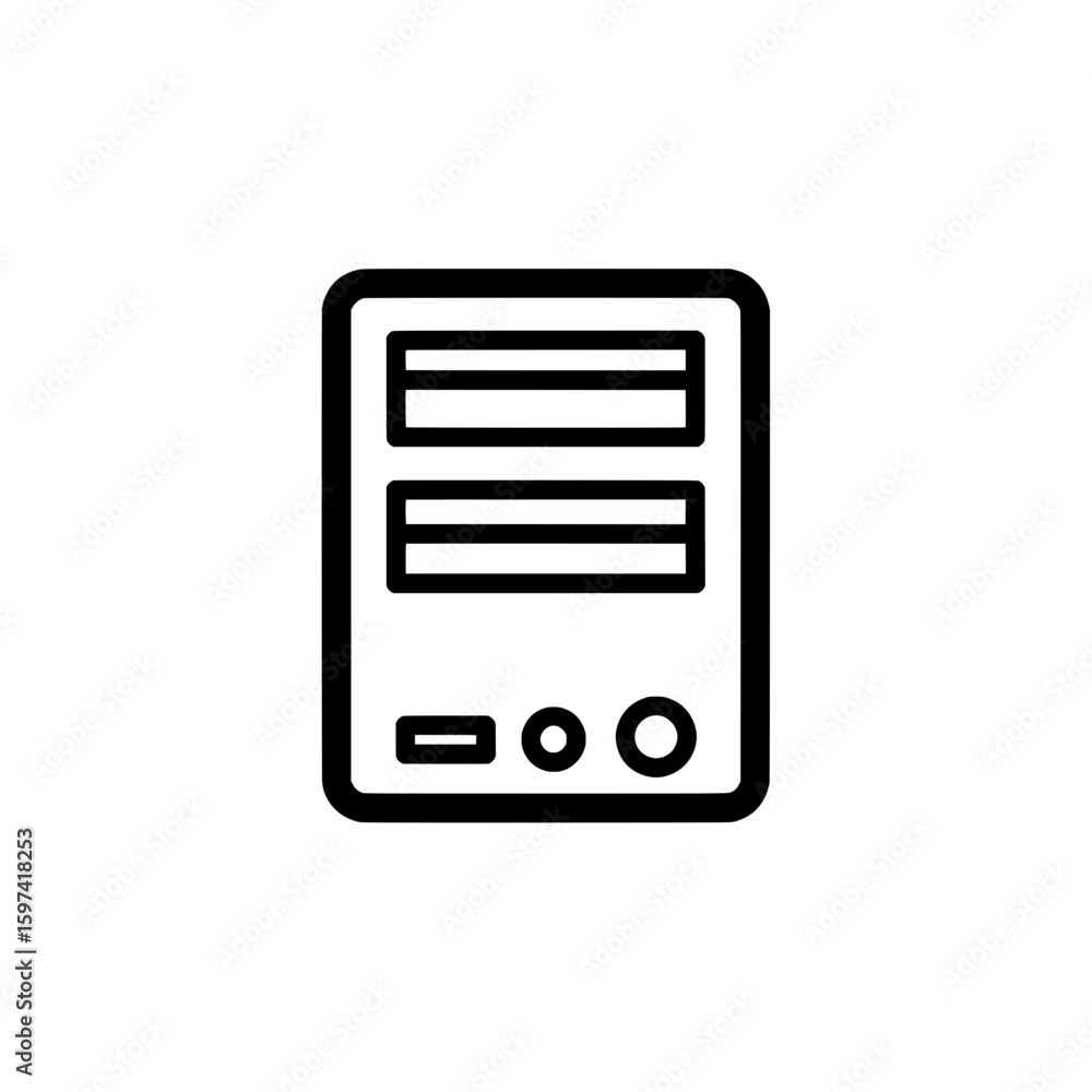 Poster mobile phone with control buttons and screen