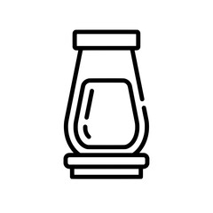 Outline lamp with glass container and base for night stand decor