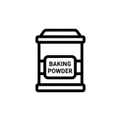 Outline of a baking powder container with label on black background