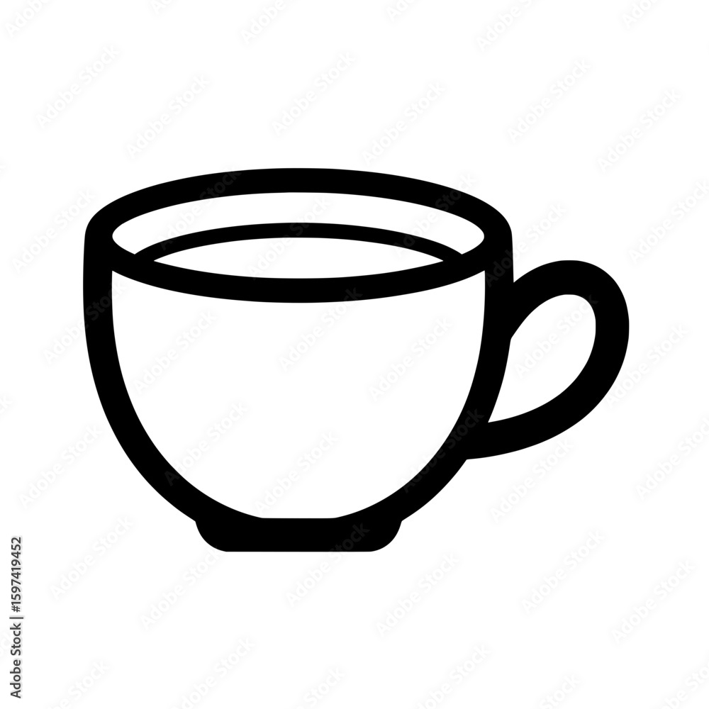 Poster coffee cup outline icon for web and mobile interfaces