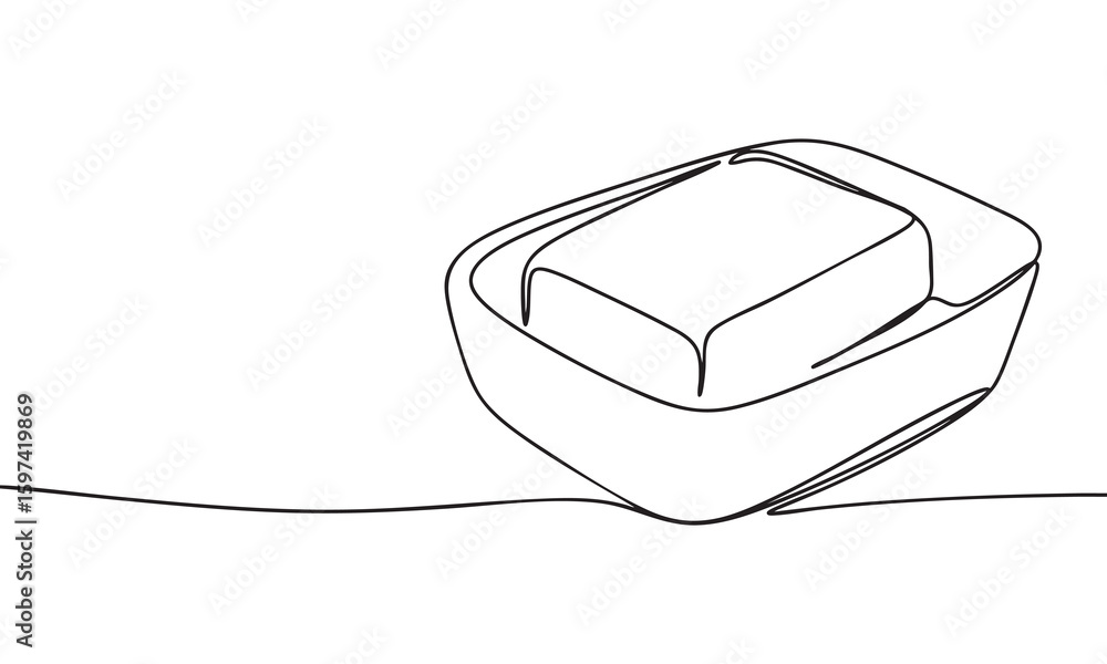 Poster soap one line continuous. soap line art. outline silhouette soap. vector art.