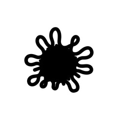 abstract splatter shape with flowing curves for art projects