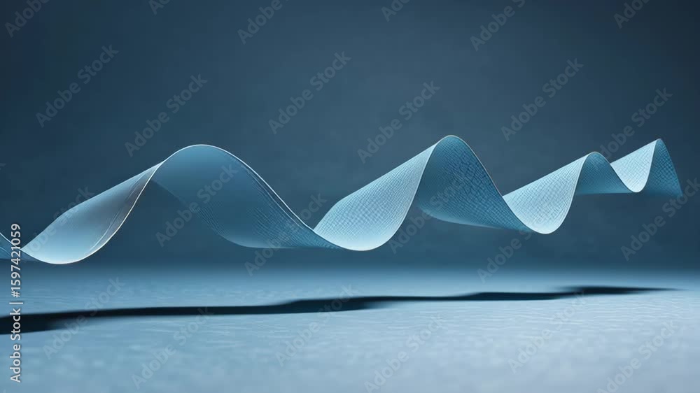 Aufkleber mesmerizing fluid motion flowing wave of translucent material showcases beauty and innovation in abs