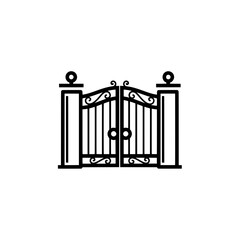 decorative wrought iron gate with ornate details for garden entry