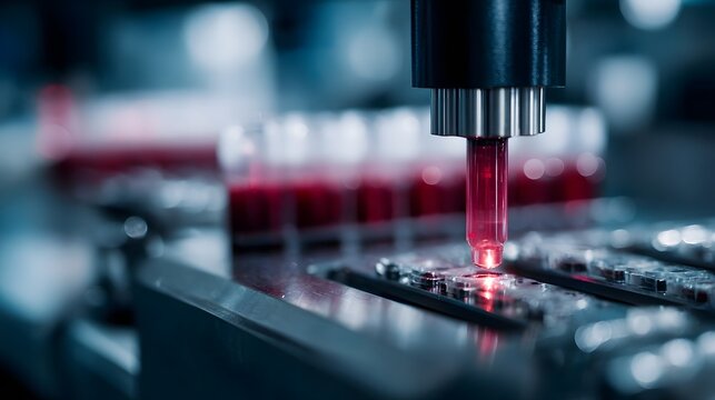 Automated blood test hine in a medical laboratory - Powered by Adobe