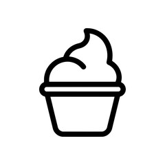 Ice cream cone with a scoop and cherry on top for desserts and food presentation