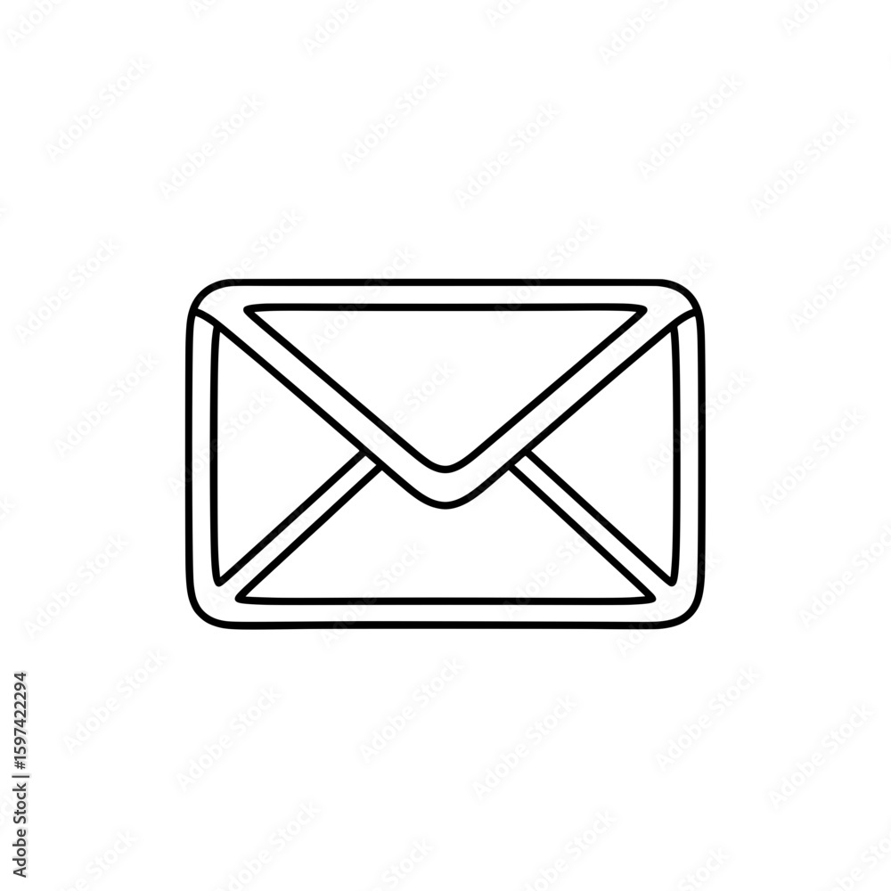 Poster outline of a sealed envelope for communication and messaging