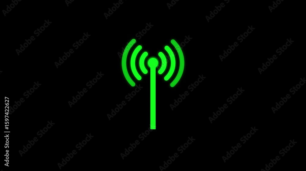 Aufkleber animation of wi-fi tower icon. abstract technology wireless signal icon. wireless signal tower icon.