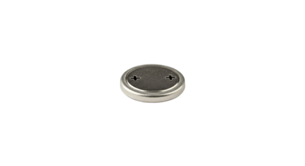Silver Button Cell Battery Isolated.