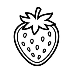 Strawberry icon outline for health and food branding