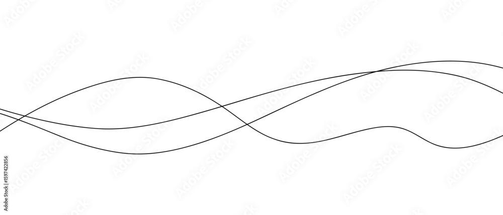 Poster wavy abstract thin lines with a curve on a white background, background element, vector. modern mini