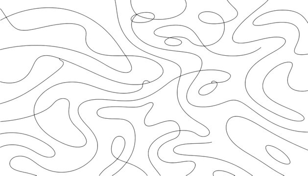 Abstract flowing black lines on white background vector