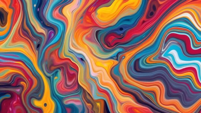 Vibrant Abstract Flow: Dynamic Color Marbling
