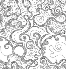 Decorative abstract ornamental vector seamless pattern with curling lines. You can use any color of background.