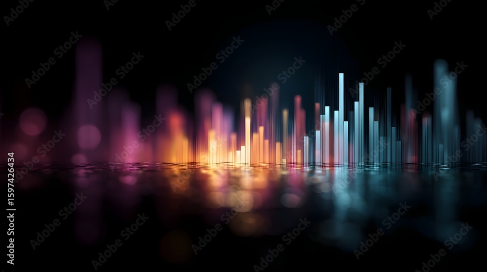 Poster diversified asset allocation chart with wealth management lighting