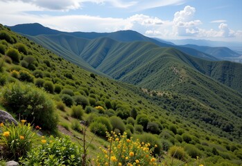 lush vegetation on windward side of hills due to increased rain dry scrubland on opposite slope weather effect