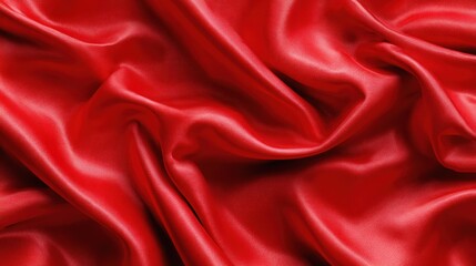 Obraz premium Close-up view of red silk fabric.