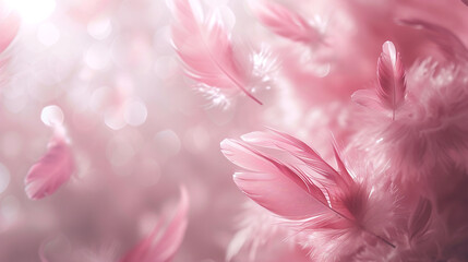 Coral pink pastel feather background