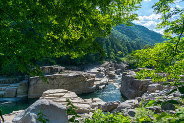 Nezame-no-toko Gorge, famouse gorge in the Nagano prefecture in Japan. A beautiful place where the...