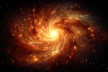 Colorful Spiral Galaxy in Deep Space