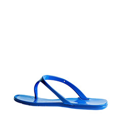 Blue plastic flip-flops