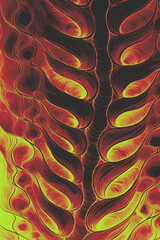 Flaming Spine Abstracts – Futuristic Inferno-Inspired Digital Illustrations