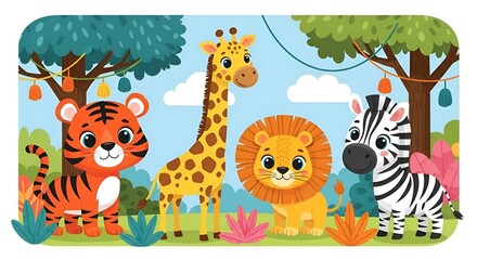 Naklejka premium animals in the jungle