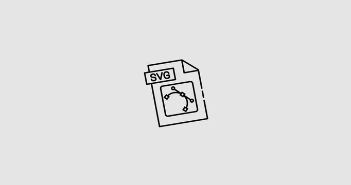 Animated SVG file format icon representing scalable vector graphics used in web design, UI/UX development, and digital illustration. Ideal for use in coding tutorials, design software demos, file mana