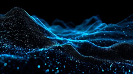 Naklejka premium Cosmic Nebula: Celestial Blue Energy Abstract Background