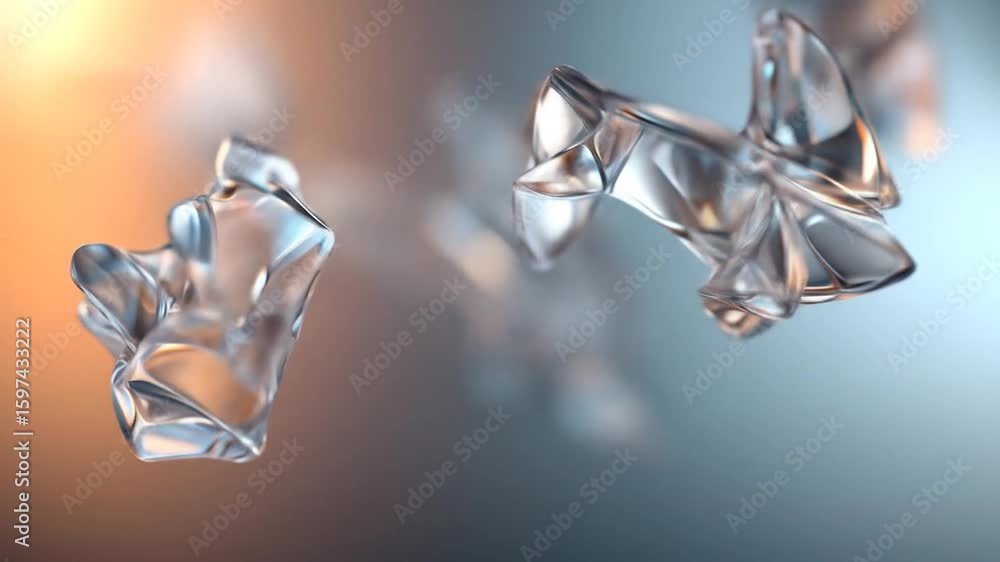 Poster abstract shapes of a translucent material