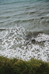 Waves Crashing on Coastal Shoreline