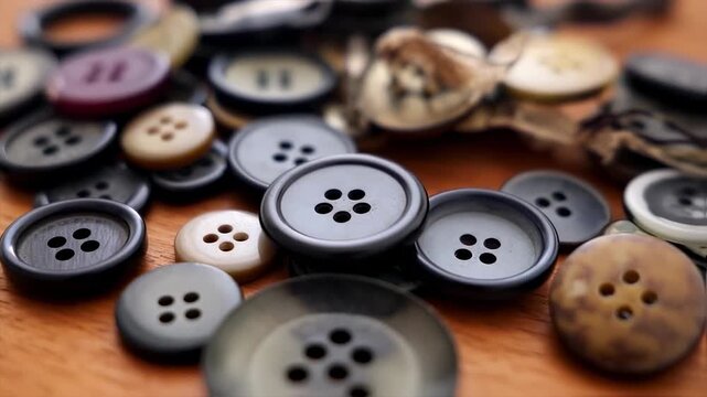 Vintage button collection overhead view