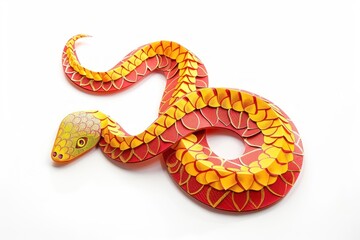 Obraz premium Red gold Snake snake reptile paper.