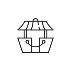Ferris wheel booth icon. Simple ferris wheel booth icon for social media, app and web design. Vector illustration